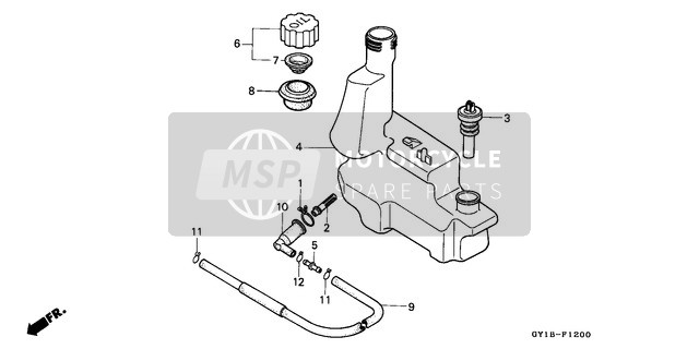 Honda SA50 1991 Tanque de aceite para un 1991 Honda SA50